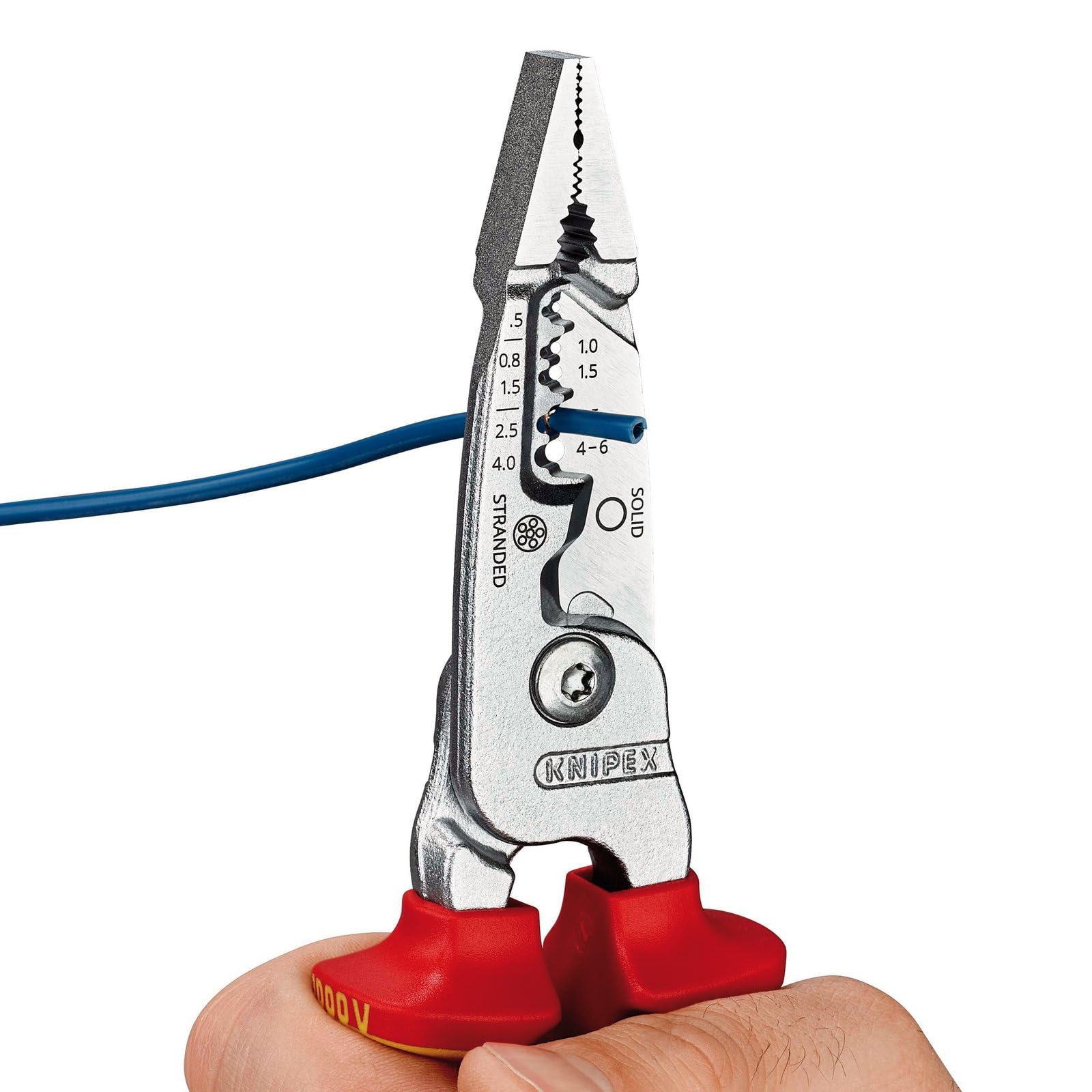 KNIPEX 13192 13 76 200 ME Wire Stripper Metric Version Insulated with Multi-Component Grips, VDE-Tested Chrome-Plated 200mm - Image 3