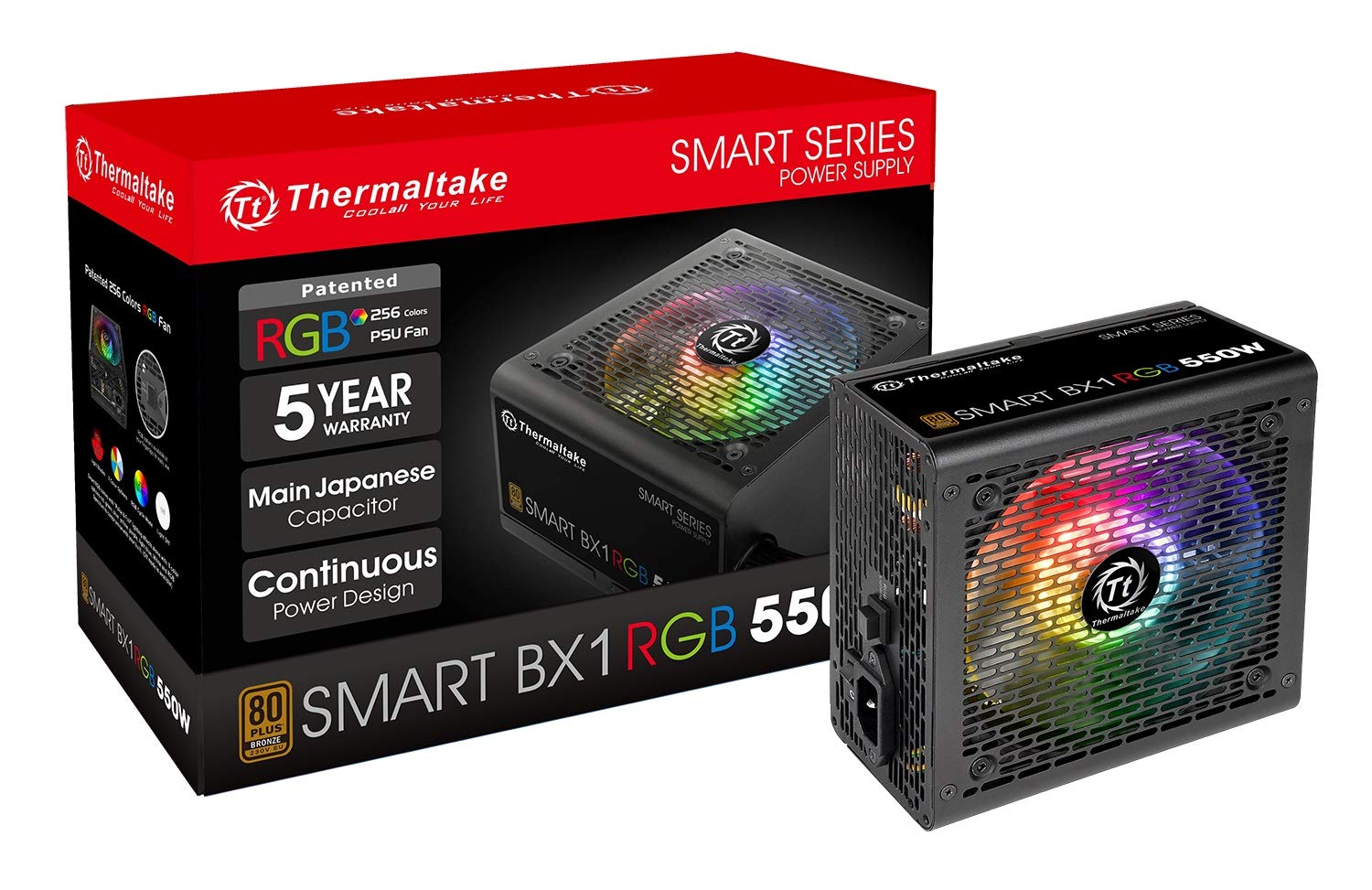 Thermaltake Smart BX1 RGB 550 W PC zasilacz sieciowy 80 Plus, certyfikat brązu