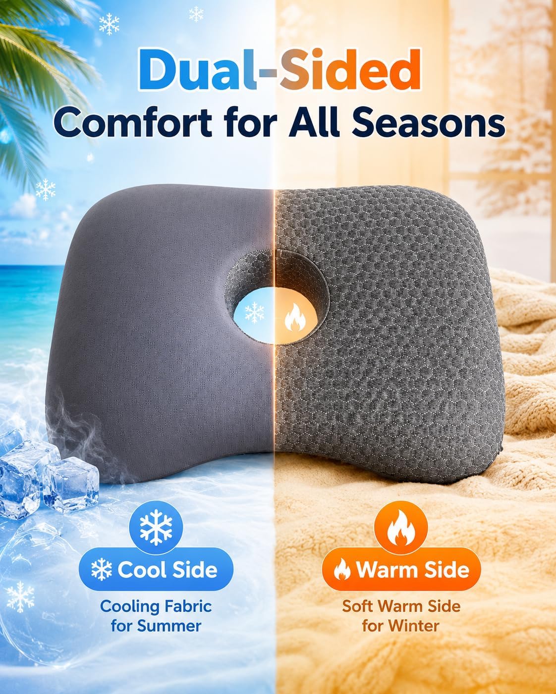 Ear Piercing Pillow for Side Sleepers,Memory Foam Ear Hole Pillow