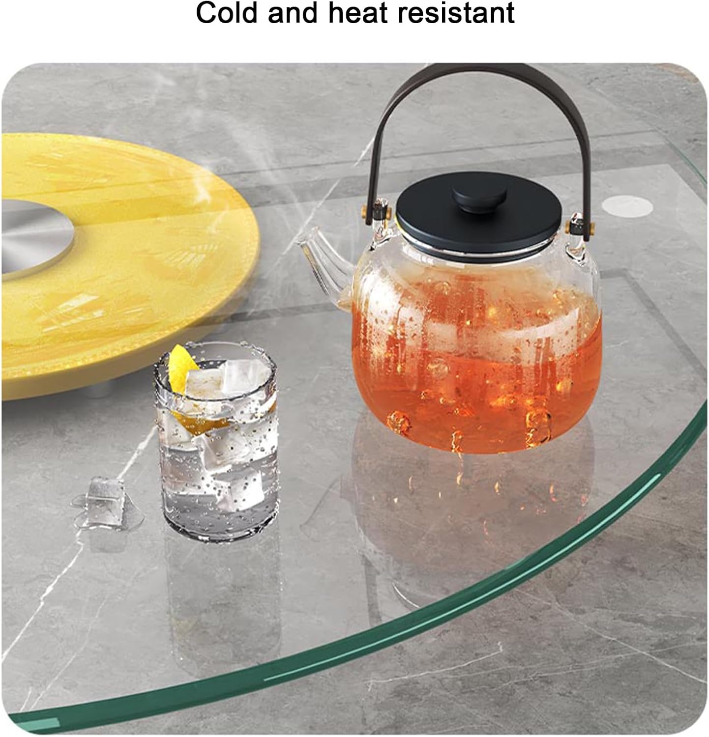 Tempered Glass Lazy Susan Turntable, Round Dining Table, Swivel Large Tabletop Serving Plate, Transparent Rotating Tray, with Silent Bearing Centerpieces, 70cm