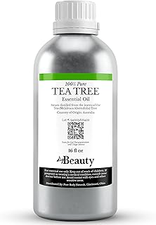 Bulk Tea Tree Oil - 16 Fl Oz Large Size Big Bottle - 100% Pure & Organic Tea Tree Oil for Skin, Hair, Face, and Scalp - Steam Distilled