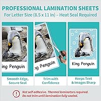 Vista 8 de Binditek Paquete de 50 bolsas de laminación térmica de 3 mil, hojas de laminado de 9 x 11.5 pulgadas, para tamaño carta, ultra transparentes