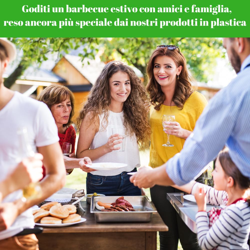 marketcaffe 500 COLTELLI bianchi riciclabili e riutilizzabili, lunghezza 16,5 cm, lavabili in lavastoviglie, ideali per feste, pic-nic, catering, eventi e uso quotidiano in cucina