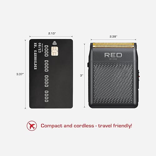 Miniatura 4 de RED by Kiss Mini afeitadora inalámbrica para hombres, compacta de alta precisión, carga rápida USB-C, agarre antideslizante, batería de larga