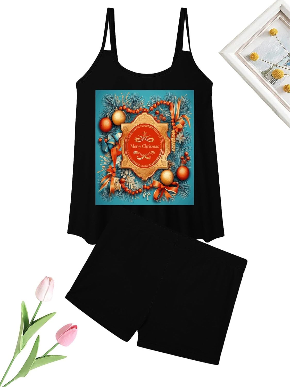 Gold Jewelry and Gifts Tankini Swimsuits for Women Tummy Control Two Piece Bathing Suits Swim Tops with Boy Shorts