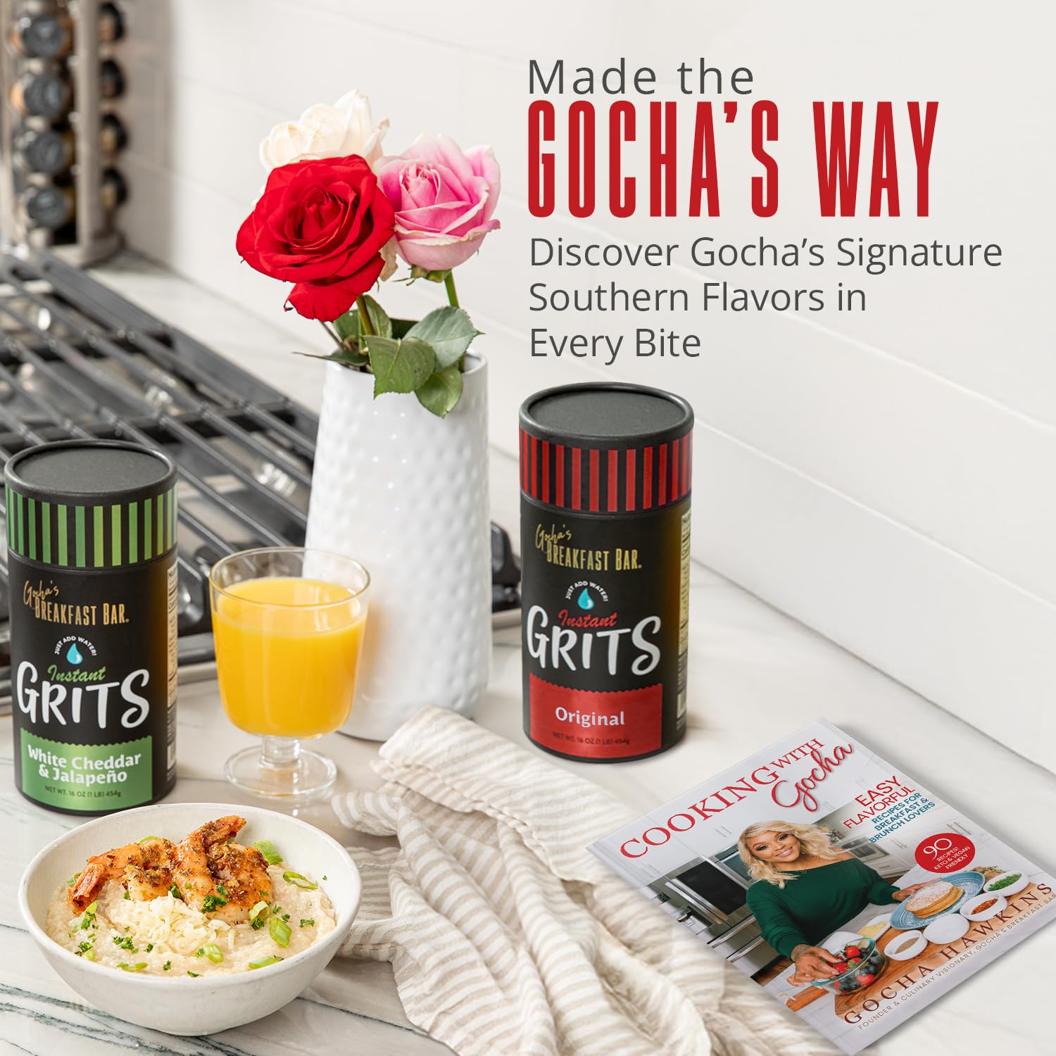 Cooking with Gocha: Easy, Flavorful Recipes for Breakfast & Brunch Lovers – Over 90 Recipes Featuring Southern-Inspired Classics, Vegan & Keto Options ... GOCHA HAWKINS [Hardcover] GOCHA HAWKINS      Hardcover – June 29, 2025
