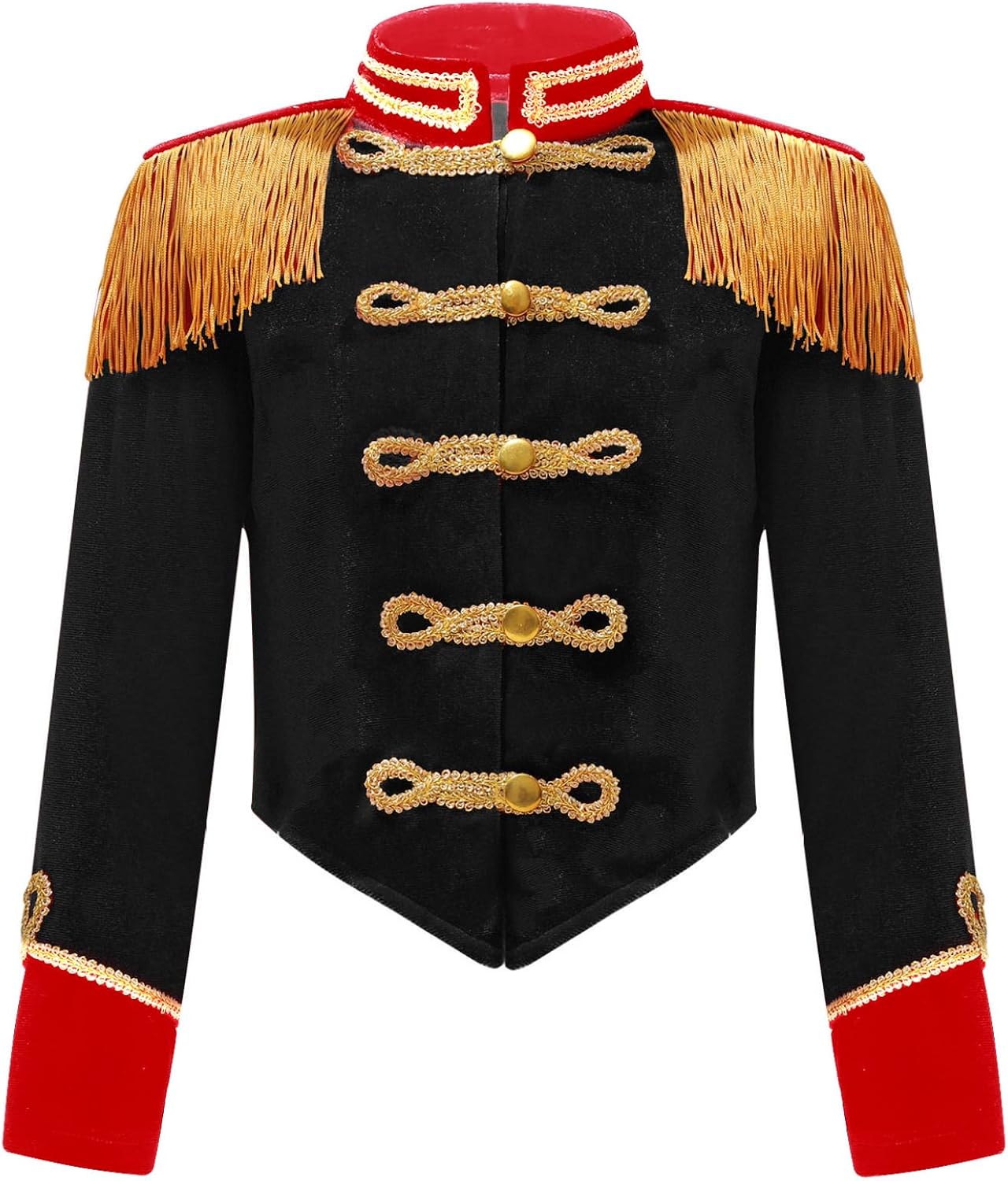 Kids Girls Circus Ringmaster Tassel Jacket Coat Tailcoats Drum Major Team Uniform for Carnival Party