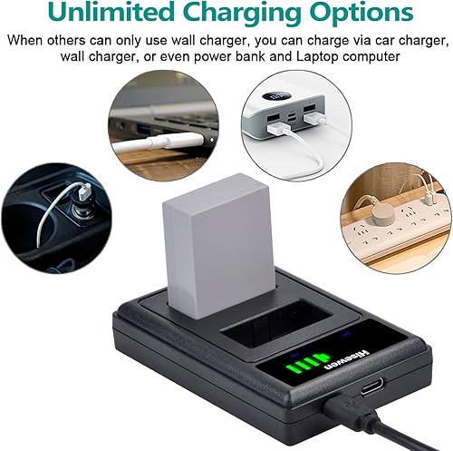 Miniatura 6 de Hisewen Paquete de 2 baterías NB-10L y cargador de batería dual para cámara digital Canon PowerShot G1 X, G3 X, G15, G16, SX40 HS, SX50 HS, SX60 HS