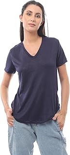 Ravin Womens Slip On Blue Patterned Tee Modern