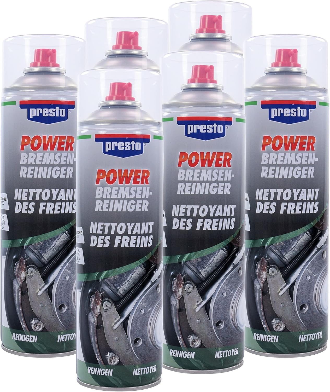 presto 531583 Set di 6 Detergente per Freni Power 500 ml