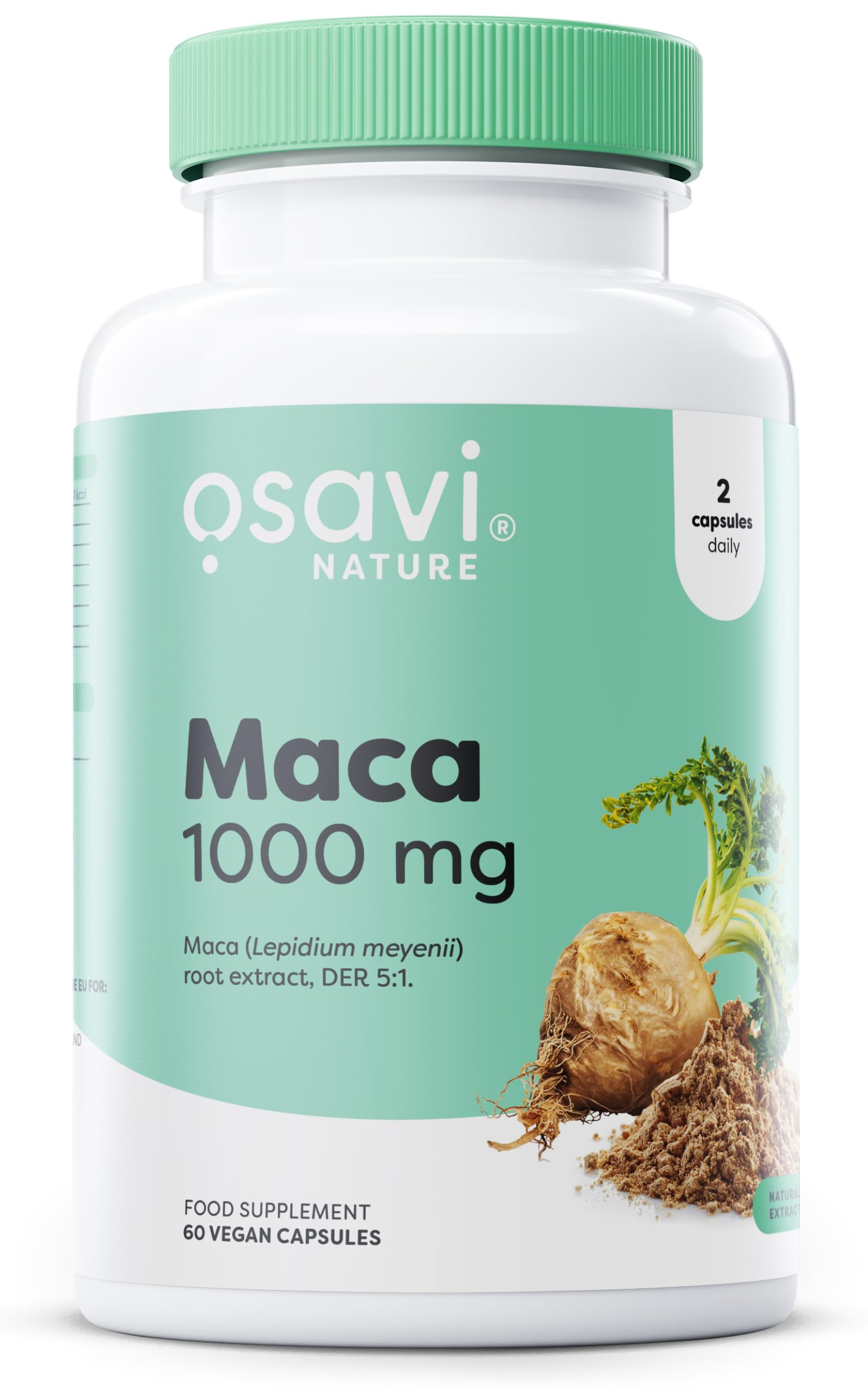 Osavi Maca Root Extract 1000mg - Peruvian-Grown - 60 Vegan Capsules
