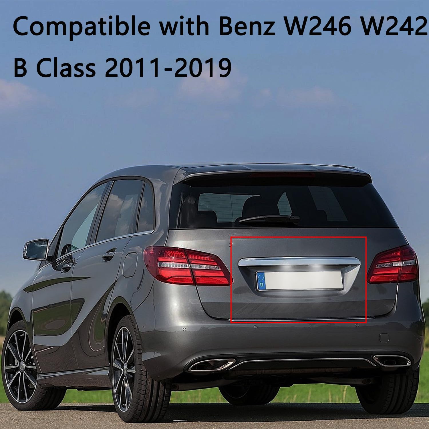 Oświetlenie tablicy rejestracyjnej LED, 2 lampy tablic rejestracyjnych Canbus ksenonowe białe 6000K kompatybilne z Benz W246 W242 klasy B 2011-2019, światło tablicy rejestracyjnej DUOMAICN