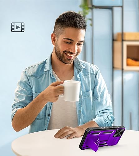 Miniatura 9 de FNTCASE Funda para iPhone 11 Pro-Max protección contra caídas y golpes de grado militar con soporte y tobogán Protección resistente con textura de