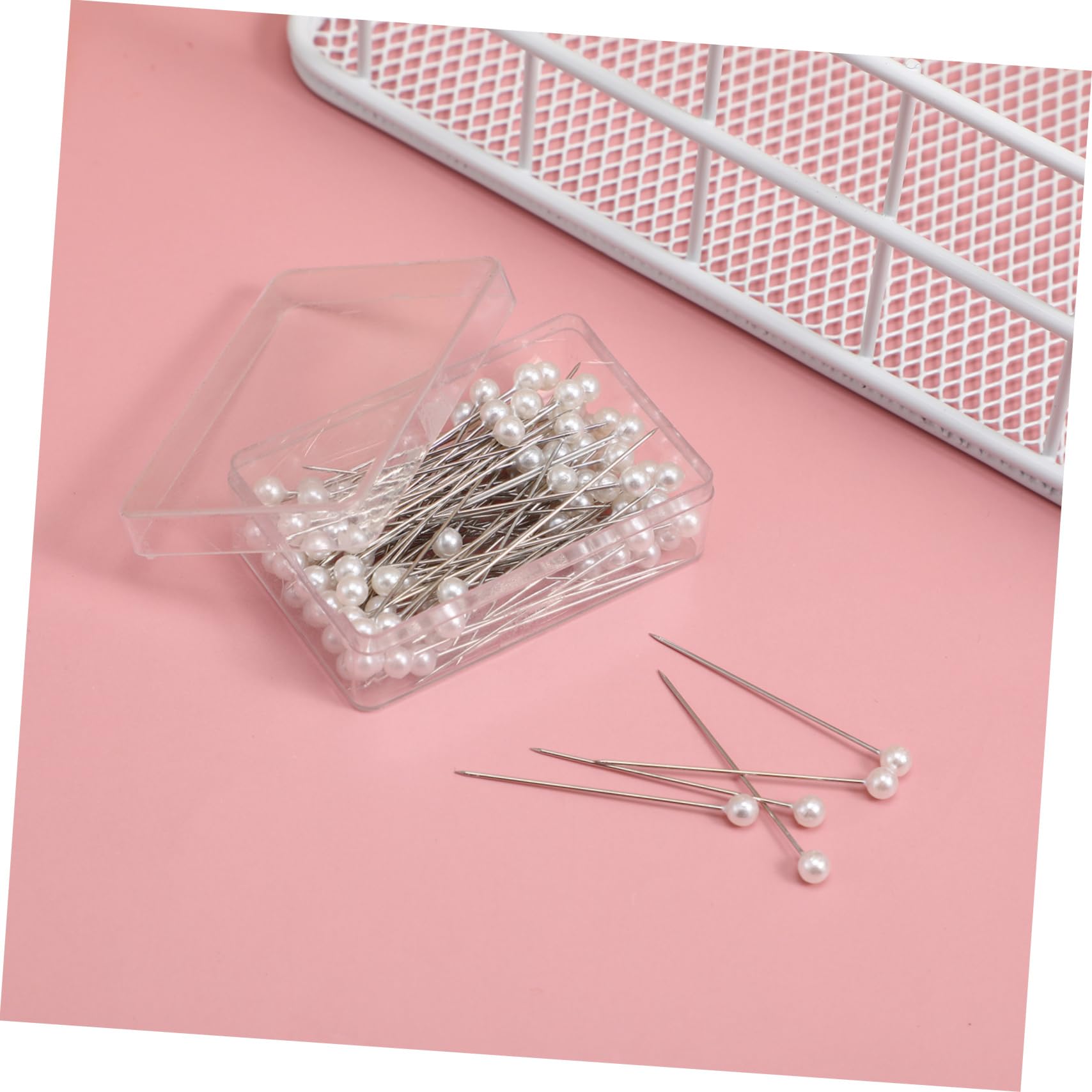 Mikikit Alfileres Rectos con Cabeza Iridiscente, Metal, 100 Piezas, para Manualidades y Costura DIY, Marcaje Preciso