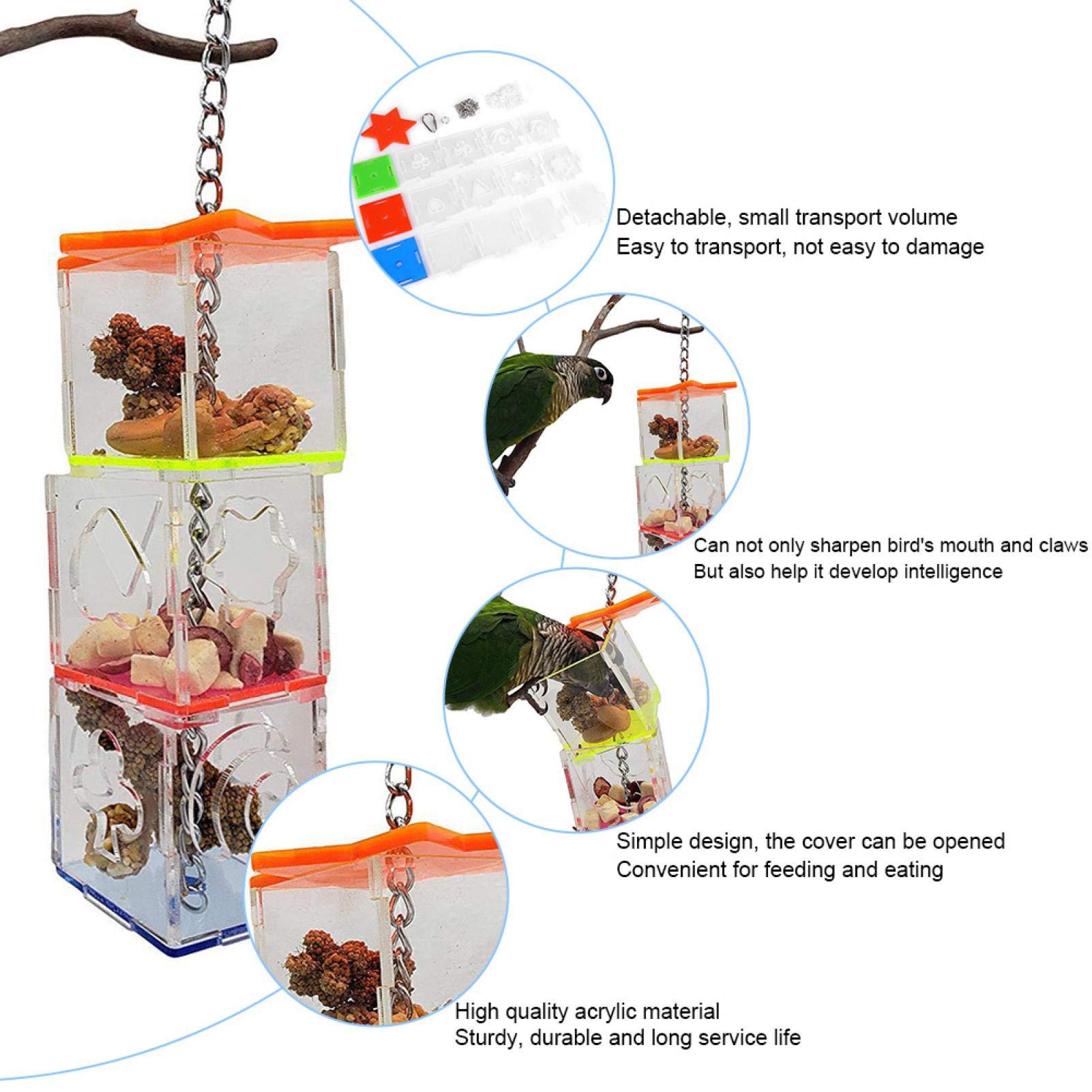 Bird Foraging Food Bowl, Parrots Biting Toy, with Screw Kit for Birds