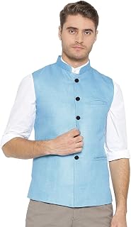 Shinechoice Festive Nehru Jacket/Waistcoat for Men -Sky Blue- Size 42