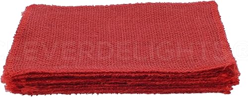 Miniatura 3 de CleverDelights Cuadrados rojos de arpillera de 6 pulgadas, paquete de 12, tela de arpillera de yute, bordes acabados, 6 x 6 pulgadas