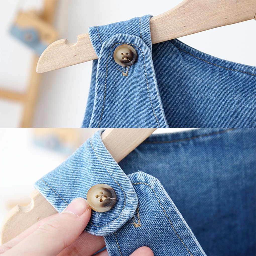 Salopette Bimba, Salopette Bimbo Bambino Jeans Tuta Orso Cartone Animato Blu Salopette Moda Denim Tempo Libero Tuta da Neonata Neonato Jeans Jumpsuit per Bambina 0-24 mesi