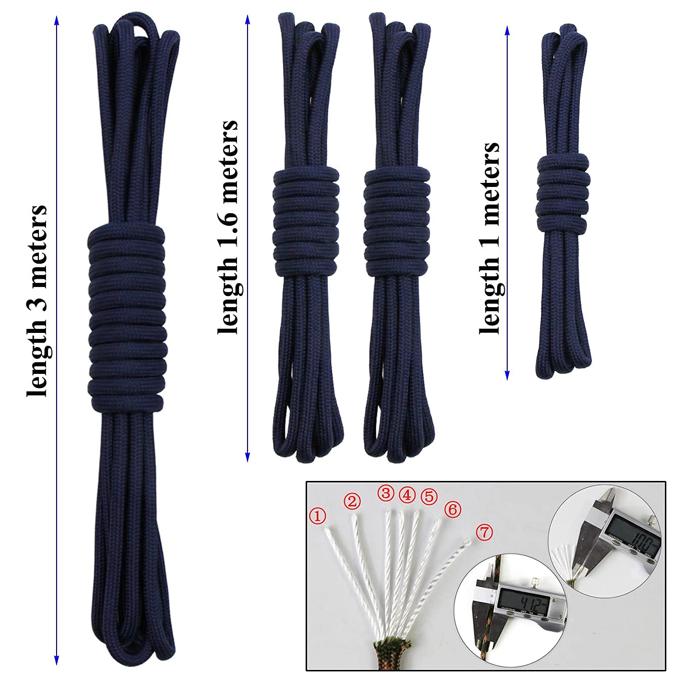 Aufodara Kit Paracord 10 In 1 Per Bracciali, Portachiavi E Collana Con Pietra Focaia, Istruzioni Tessitura Incluse