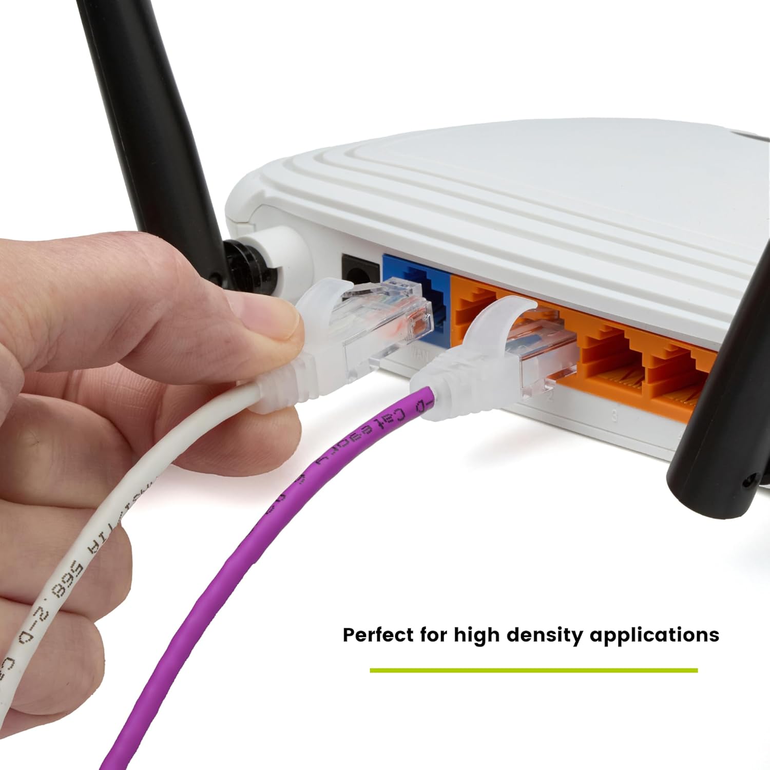 TRUECABLE Cat6 Component Rated Patch Cable, Unshielded (U/UTP), 7ft, Purple, 28AWG Solid Copper, Snagless 10G High-Speed Ethernet Cable, PoE++ 4PPoE 100W, UL Listed, RoHS-3, 5 Pack