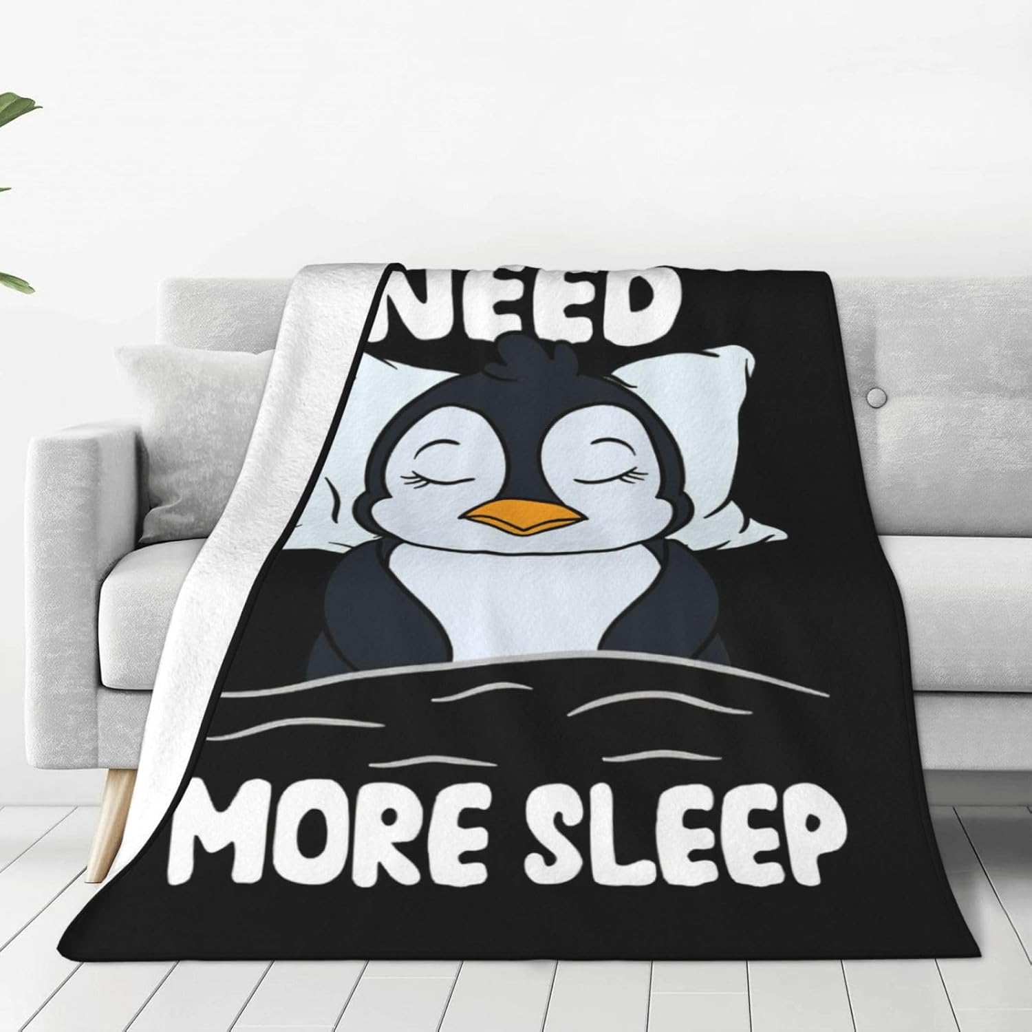 Penguin Sleep Decor Throw Blanket - Super Warm Soft Plush Lightweight Fleece Flannel Blanket for Kids Adults Women - 80"X60"