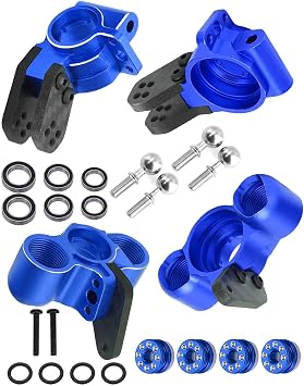 Aluminum Front Knuckles Steering Blocks &Rear Hub Stub Axle Carriers Upgrades Part for ARRMA 1/8 Typhon/Talion 6S BLX,1/7 Felony/Mojave/Infraction/Fireteam 6S BLX,Navy Blue