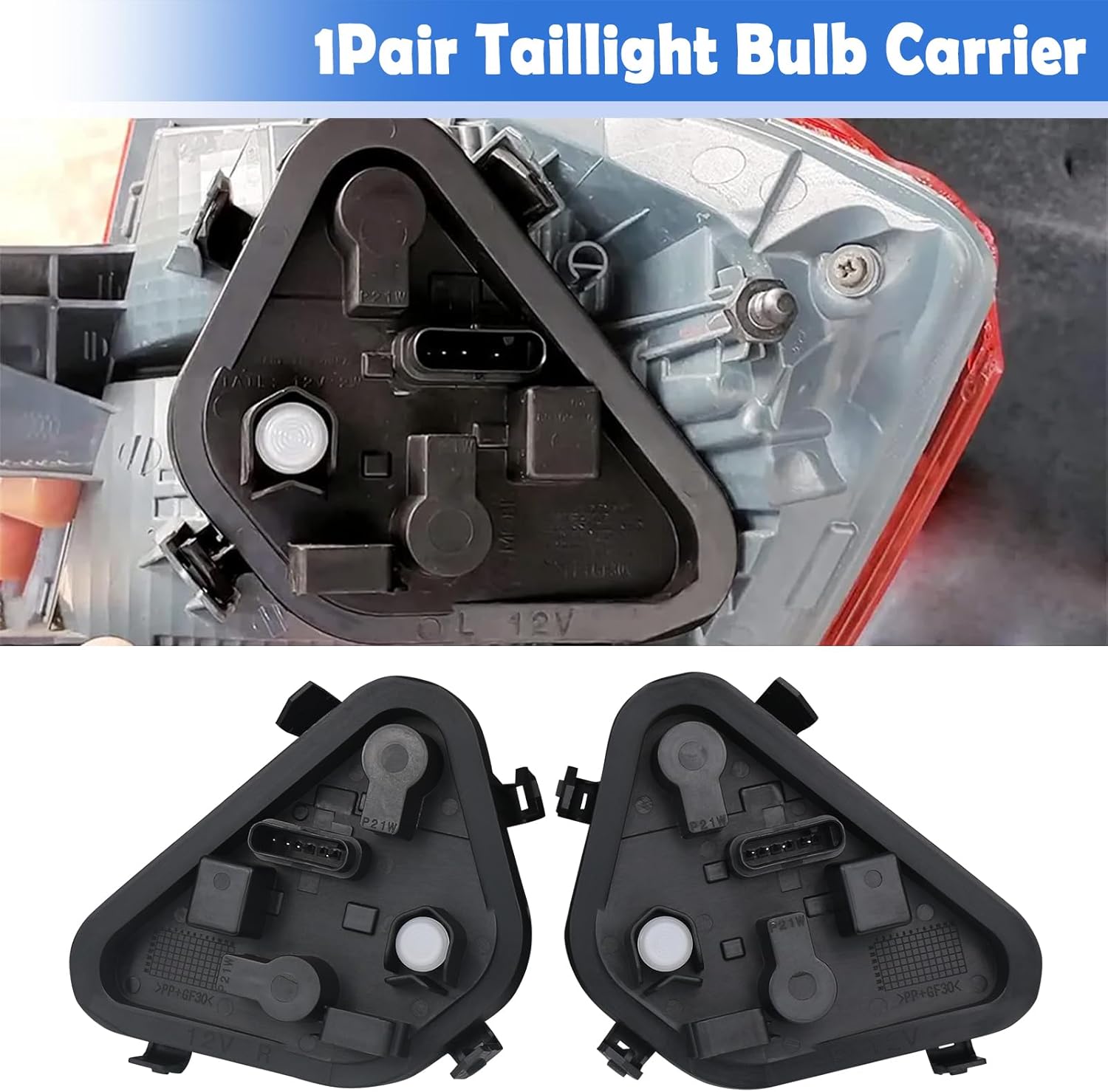 1Pair Tail Lights Bulb Socket Panel & Plug Connector Harness & Six Bulbs for 2012-2015 BMW 3 Series 320i 328i 328d 335i Replaces 63217313043 63217313044 Rear Light Lamp Repair Board Kit