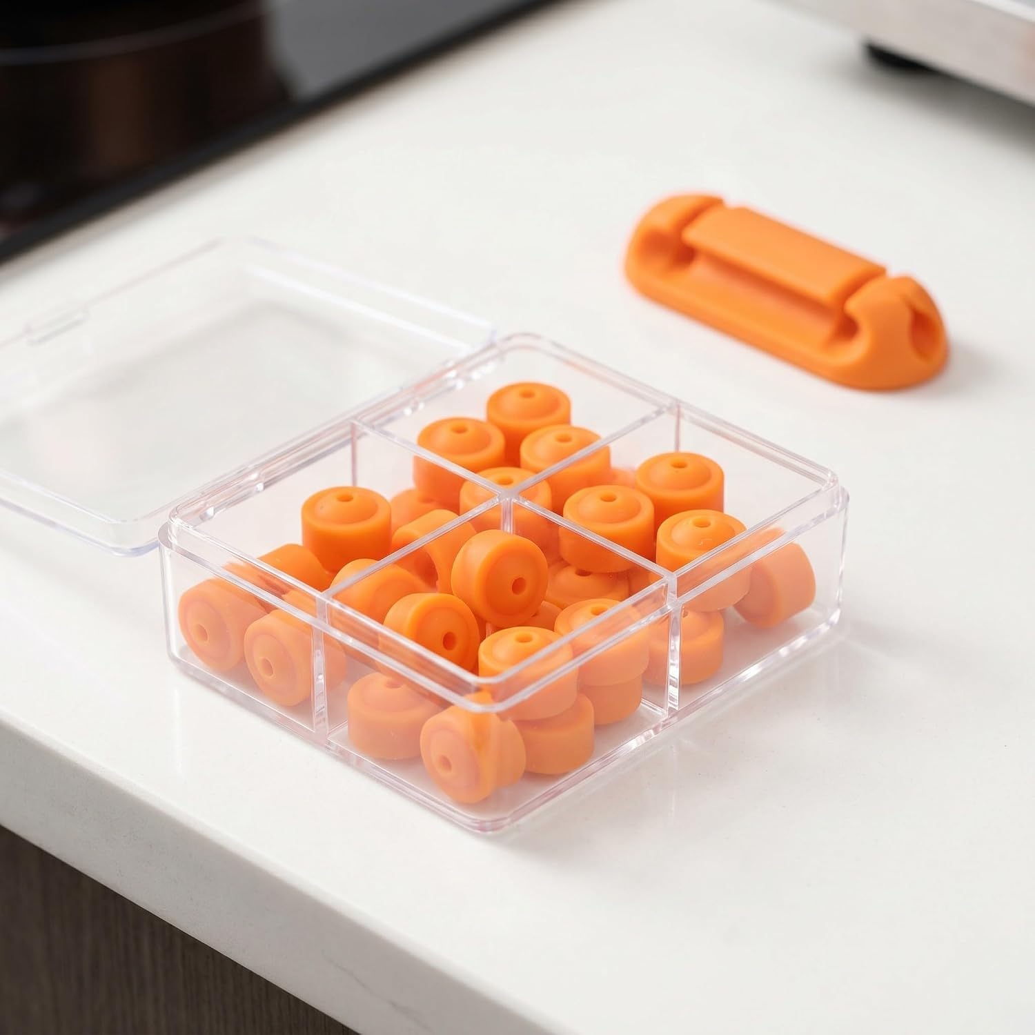 100pcs Plastic Nail Drill Dust Guard Stoppers Orange, 2.35mm