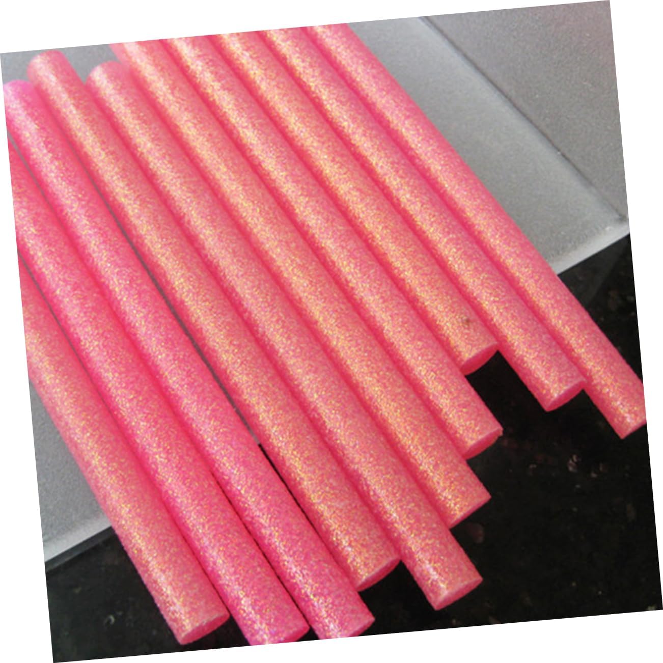 SEWACC DIY Glitter Glue Sticks 200pcs Melt Glue Strips Hot Melt Glitter Sticks Eva Material Strong Bond Random Color