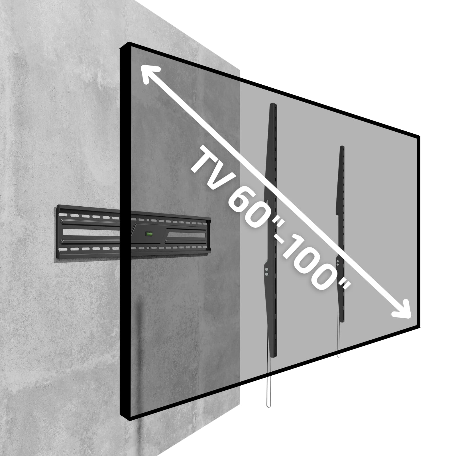 Supporto TV da Parete Fisso 60-100" Extra Slim VESA 900x600 Nero Superior Electronics SUPSTV007
