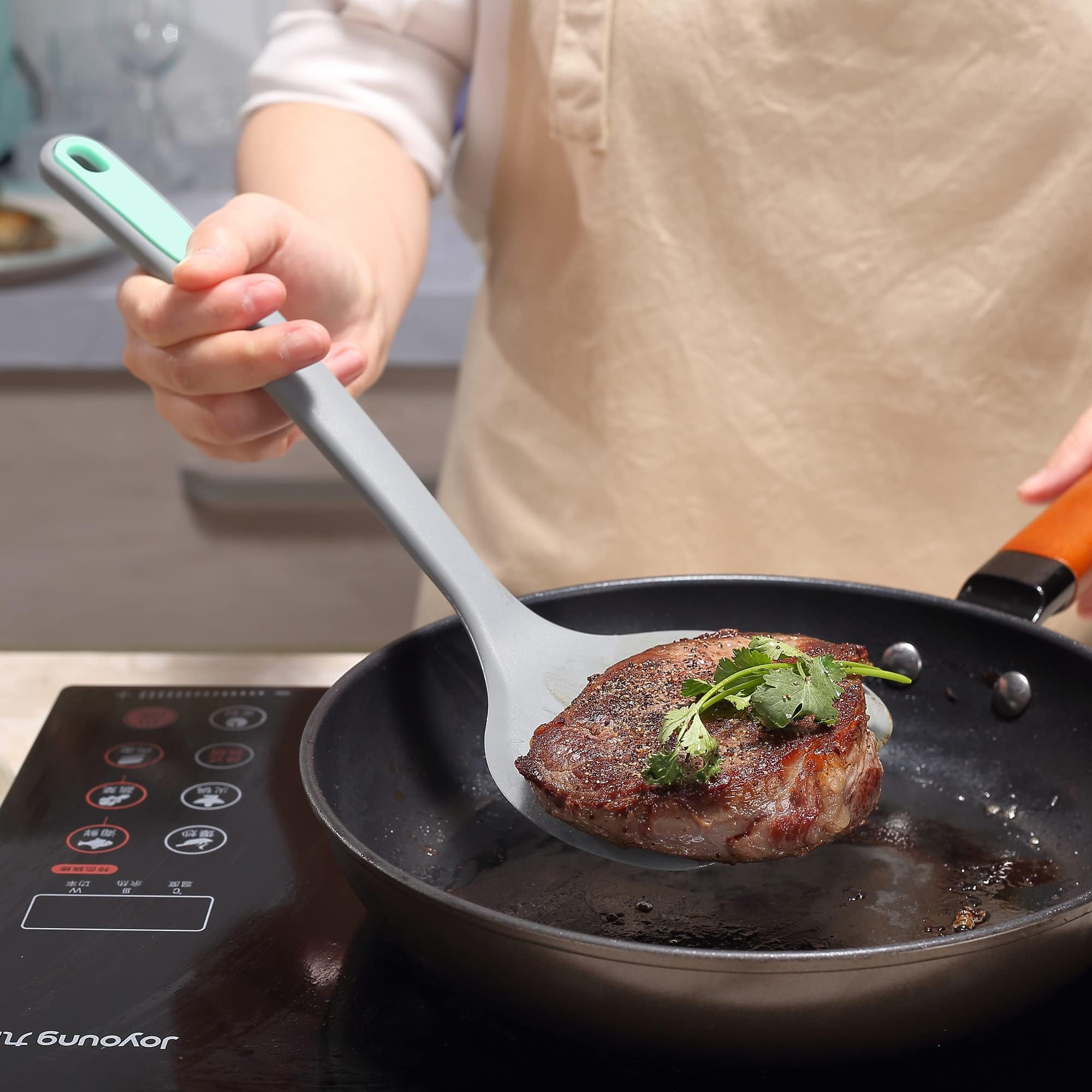 To encounter 5 Pieces Silicone Spatula Set, Non-Stick Silicone Turner Spatulas, Heat Resistance Cooking Utensils - Image 4