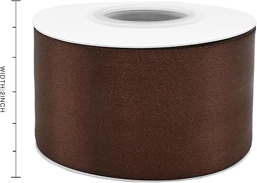 Miniatura 800 de Cinta de satén rosa polvoriento de doble cara de 1/4 pulgadas x 50 yardas, cintas de poliéster polvorientas para envolver regalos, cinta de tela