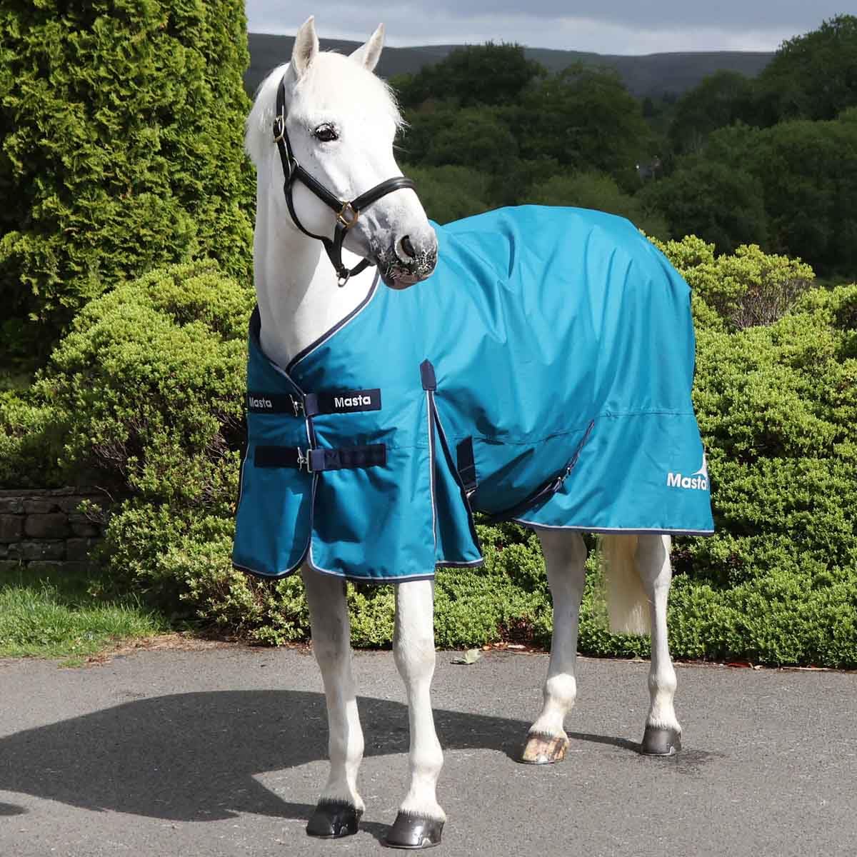 Ventomasta Lightweight 50g Horse Turnout Rug - Standard Neck - Waterproof, Breathable 600D Ripstop Fabric with Anti-Rub Lining - Petrol Blue - 7FT6 — image 1