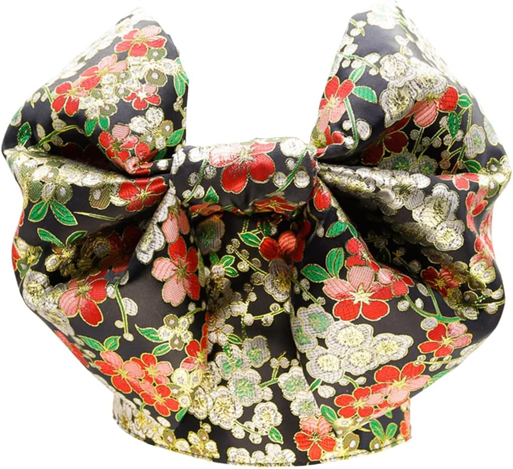 CAMDOM Japanese Kimono Pre-tied Bow Lace Printed Sakura Obi Belt Sash Yukata Robe Accessories