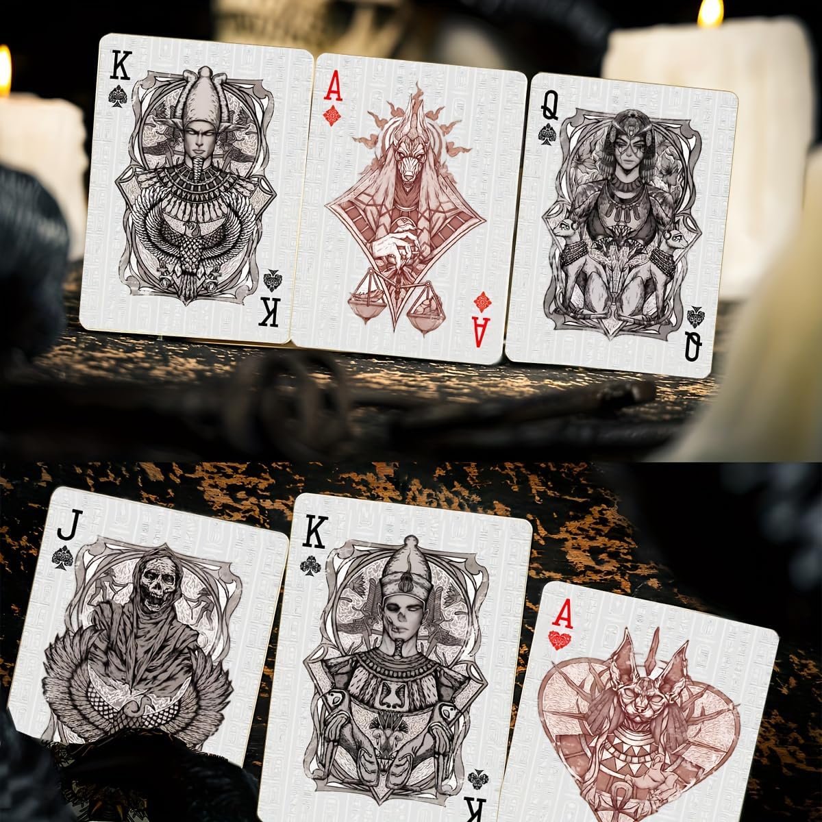 Playing Cards, Egyptian Mythology-themed Deck of Cards. Four-layer Die-casting Technology and Double-sided Anti-slip Embossing. Family Gatherings, Friends' Parties, Festival Gifts and Collections.