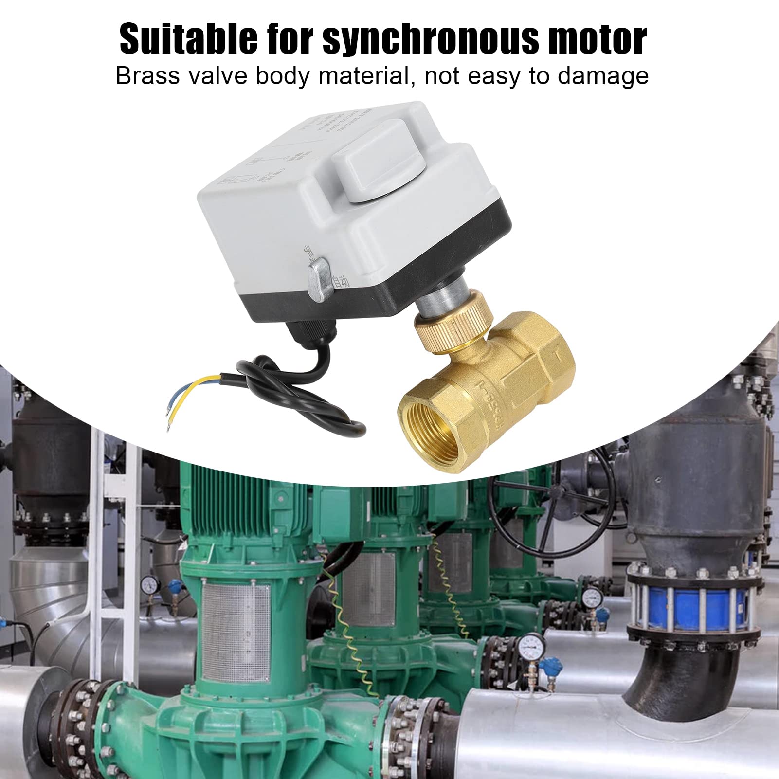 Kadimendium Válvula de Bola Motorizada, Latón DN20 DC12V a 24V, Válvula de Bola Eléctrica, Normalmente Cerrada, Manual Automática para Agua Fría y Caliente