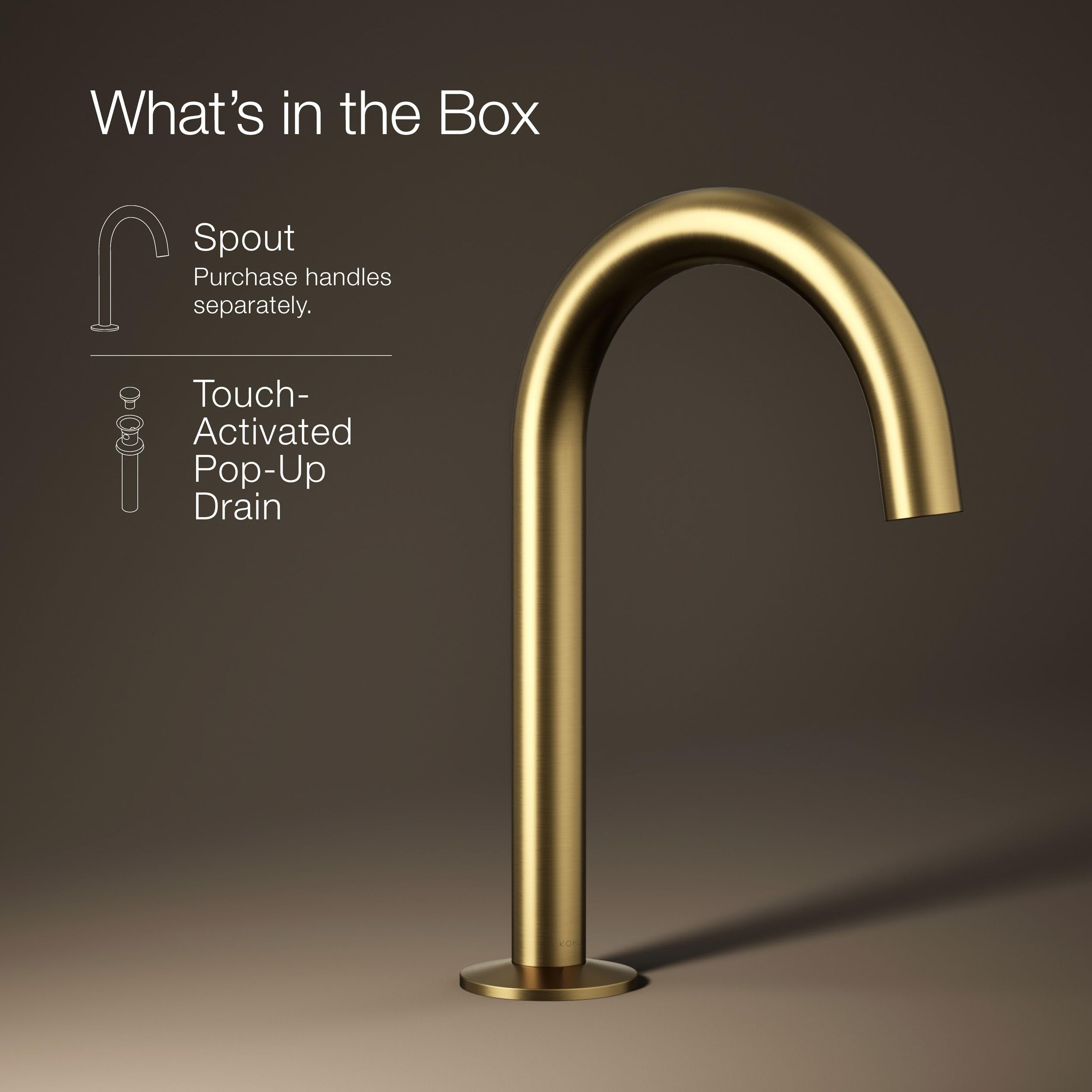 Kohler 77967-2MB Componentes accesorios de fontanería, latón moderno cepillado vibrante