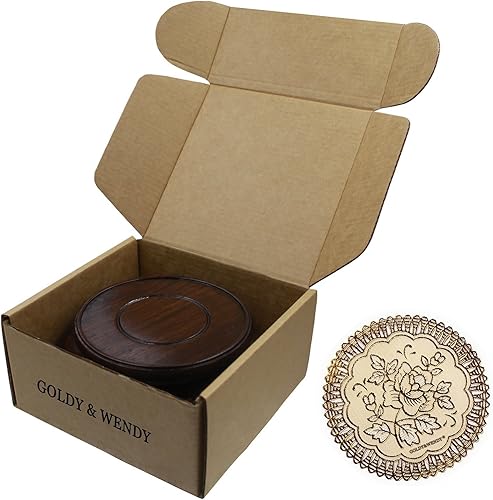 Miniatura 6 de GOLDY&WENDY Soporte de pedestal de palisandro con alfombrilla antideslizante (6.1 pulgadas de diámetro interior, 1 unidad)