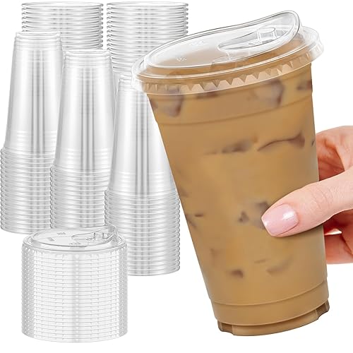 Dealusy 100 Pack - 20 oz Clear Plastic Cups with