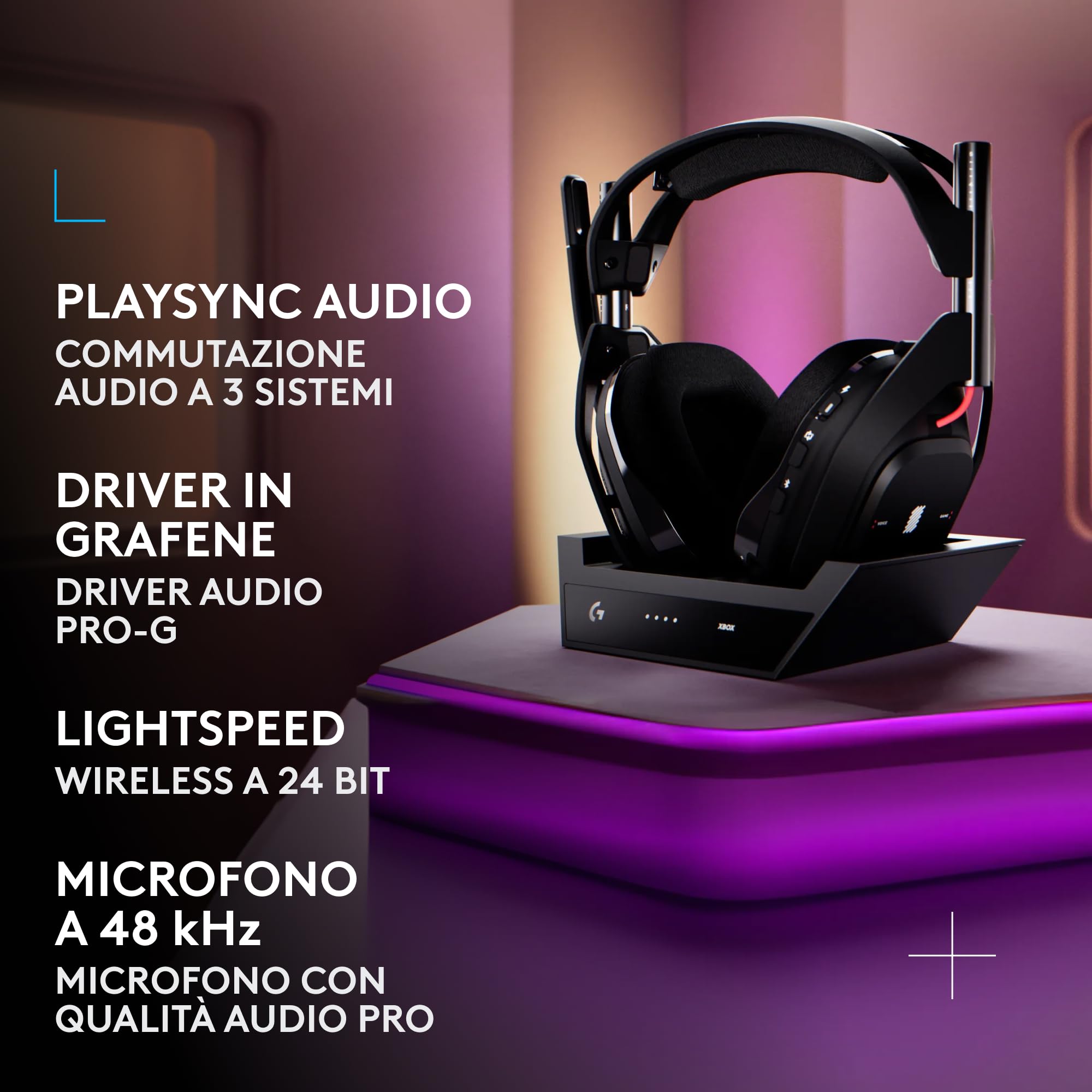 Logitech G Astro A50 cuffia e microfono gaming wireless LIGHTSPEED + base — immagine 9 di 16