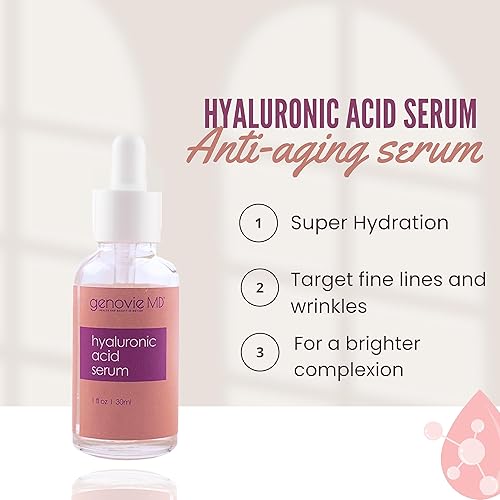 Miniatura 3 de Genovie MD Skin Renewal Serum Set para rostro con suero de vitamina C, suero hialurónico y suero de retinol, sueros faciales para reafirmar e