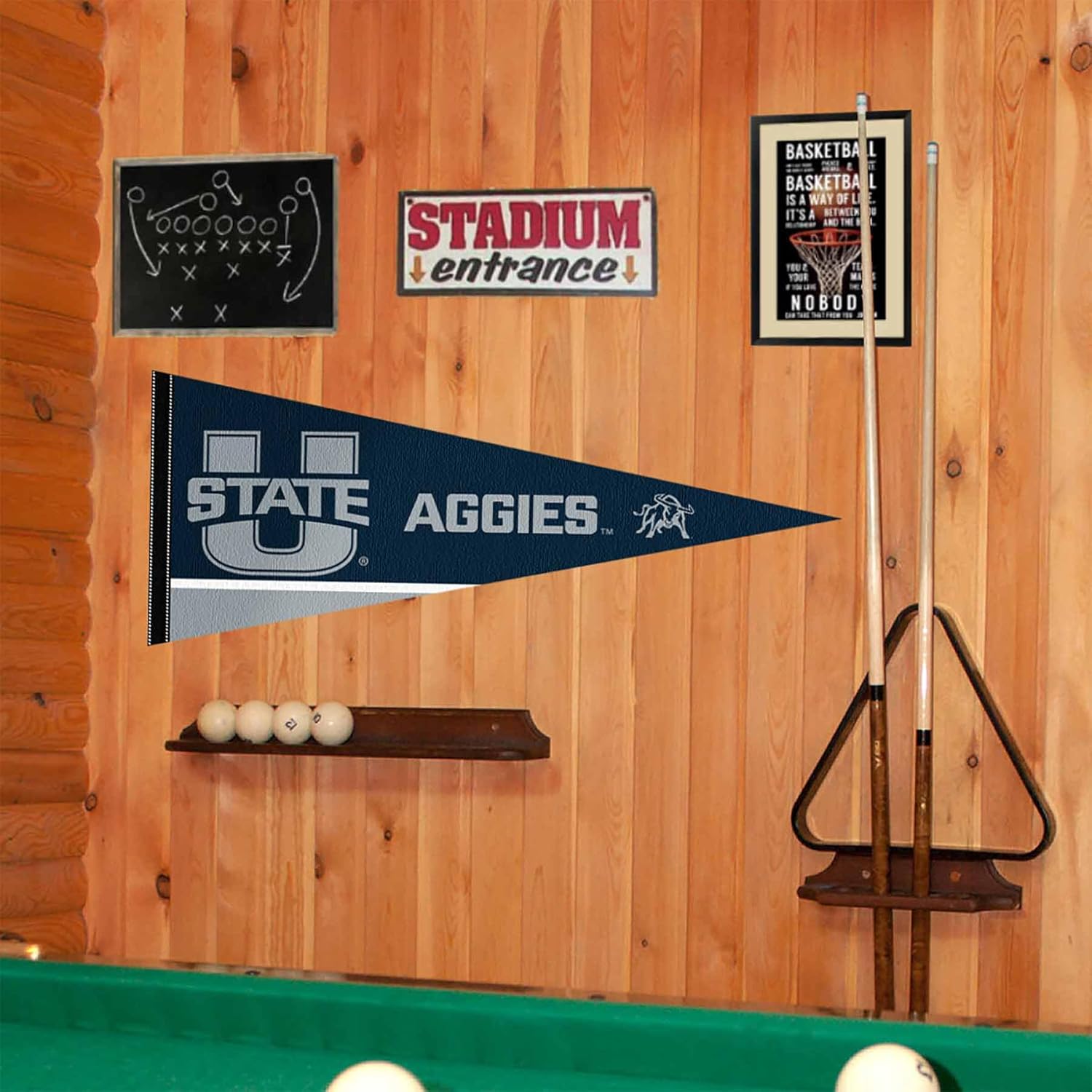 College Flags & Banners Co. Utah State Aggies Logo Pennant Flag - Image 2