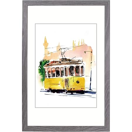 Annecy 11x17 Picture Frame (1 Pack, Gray) - 11x17 Photo Frames with Plexiglass For Pictures 9x15 with Mat - Wall Mount Only