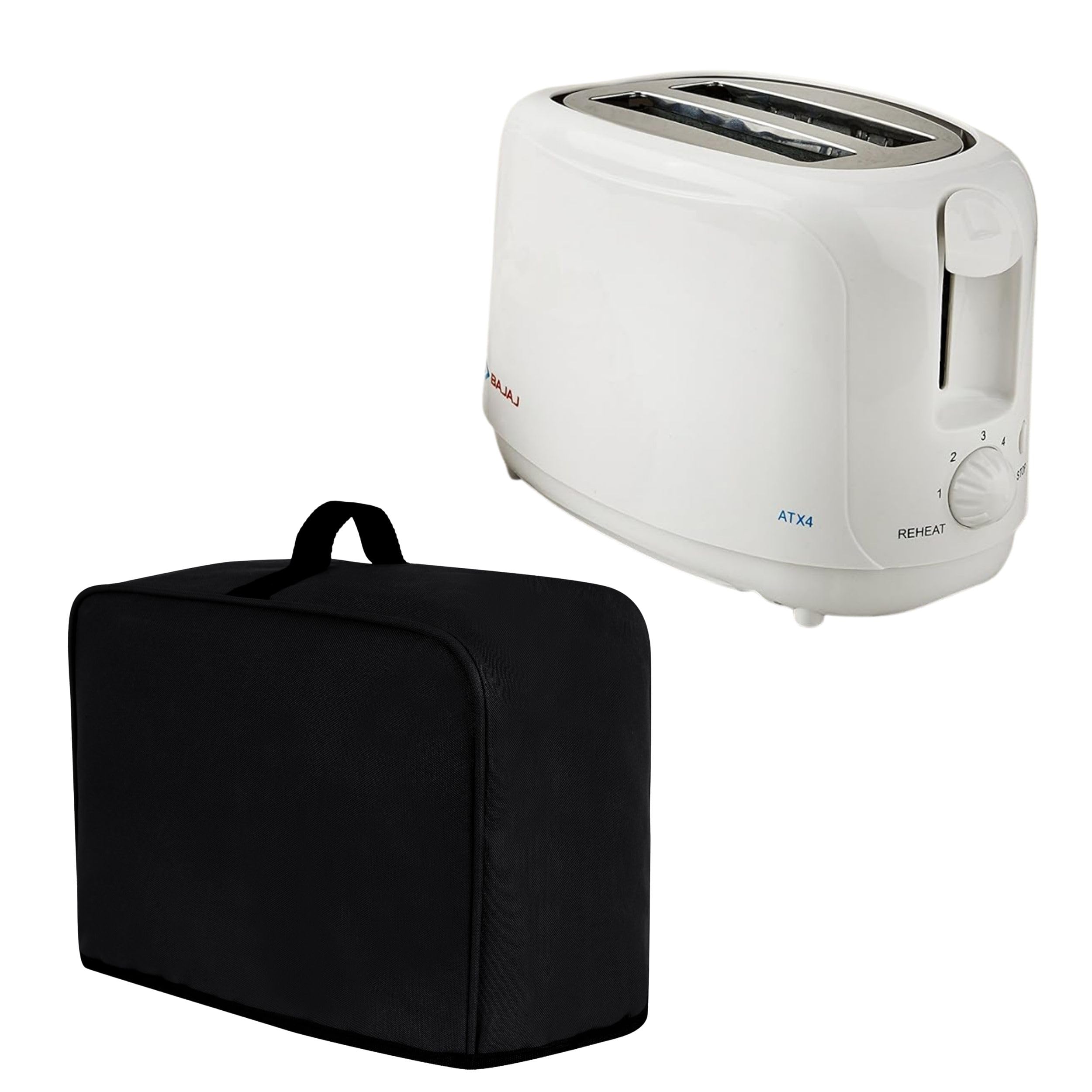 Toaster Dust Cover for Bajaj ATX 4 2 Slice Only - Waterproof & Dustproof Kitchen Appliance Protective Case - Black (12"x8.5"x7")-image-40