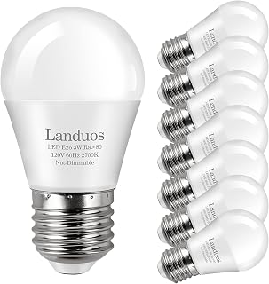 LED Bulb 3W 25 Watt Equivalent, Night Stand Bulb Table Lamp Bulb A15 Light Bulbs Warm White 2700K LED Energy Saving E26 Medium Screw Base for Home Light Bulb 8 Pack