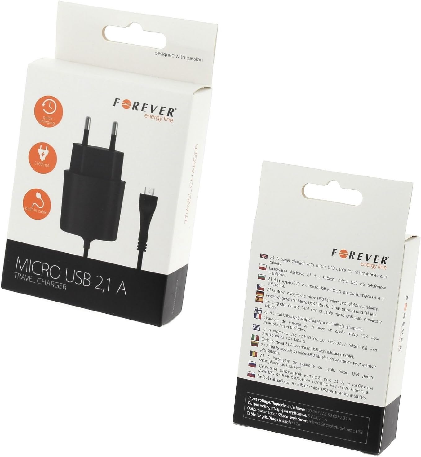 Acce2S Forever Micro USB Wall Charger Packaging