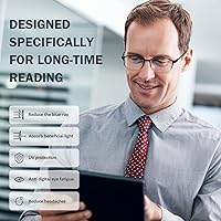 Vista 6 de AQWANO Blue Light Blocking Reading Glasses Women Men, Lightweight Flexible TR90 Computer Readers Unbreakable Cheaters Glasses