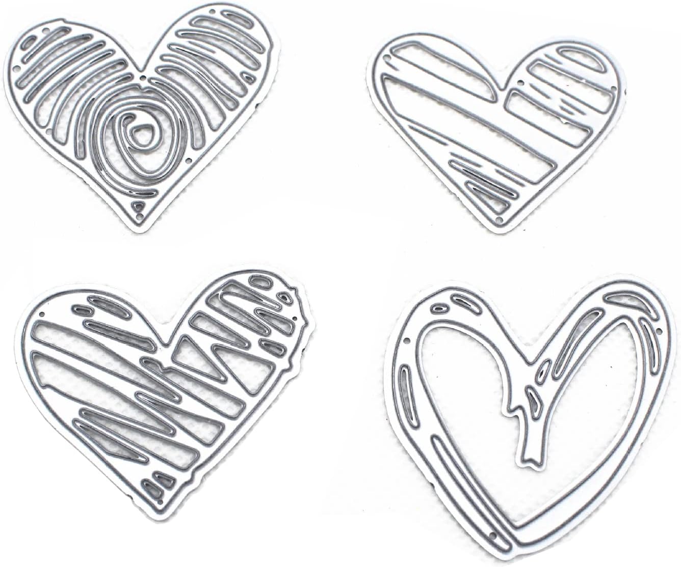 WANGCL 4Pcs Heart Metal Die Cuts, Love Heart Embossing Dies, Die Cuts Stencil for DIY Craft, Card Making, Photo Decorative, Paper Scrapbooking