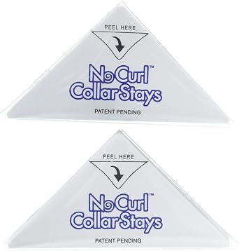 No Curl Collar Polo Shirt Collar Stays 20 Pair Refill Pack Peel-&-Stick, Temporary