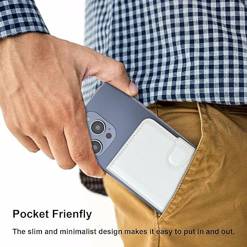 Miniatura 7 de Bocasal Soporte magnético para tarjetas MagSafe, ranuras para tarjetas de cuero con bloqueo RFID, para iPhone 1615141312 ProMaxPlus, billetera